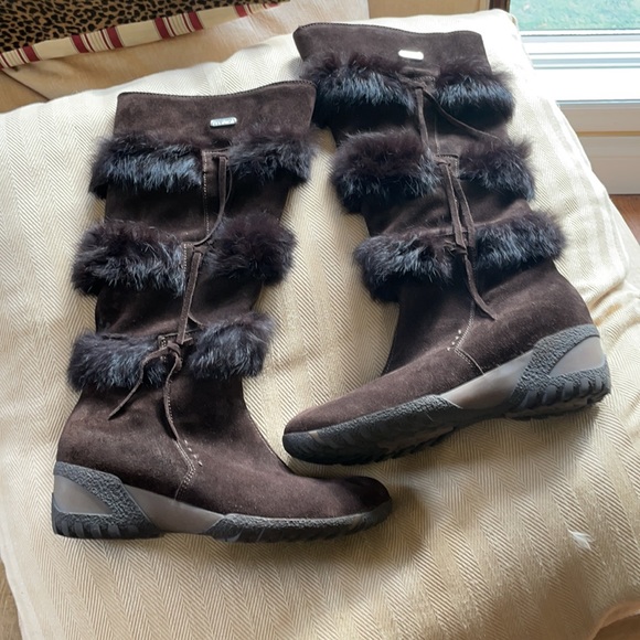 Brown sued soft Genuine fur size 8 boots - Picture 2 of 12